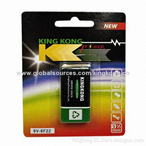Super Heavy-duty 9V Carbonic Dry-cell Batteries with CE, RoHS and SGS Marks